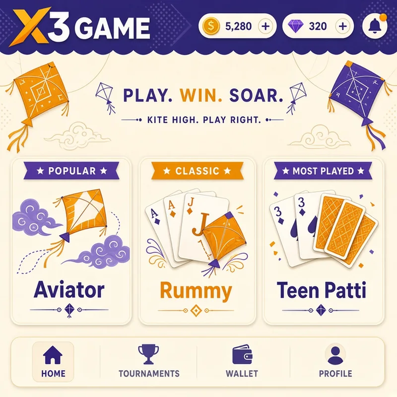 X3 Game lobby Aviator Rummy